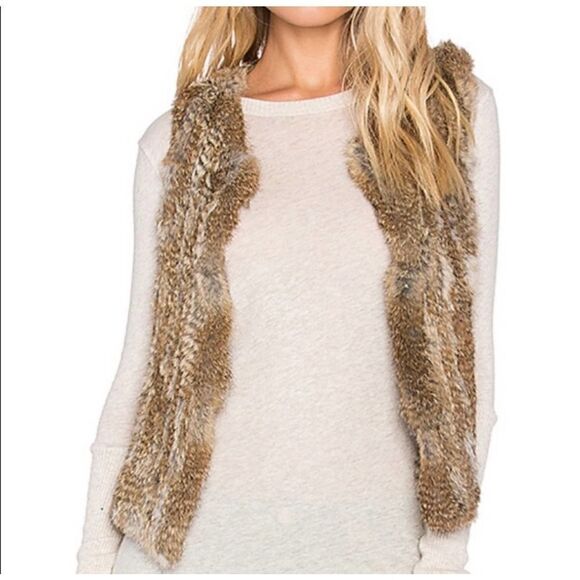 525 AMERICA LUXE RABBIT FUR VEST ~ MEDIUM - Picture 1 of 13